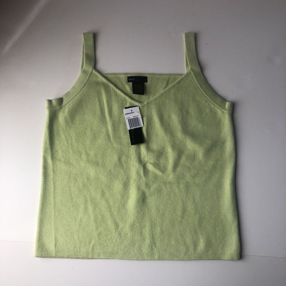Grace Elements Spring Apple V Neck Knit Tank Medium